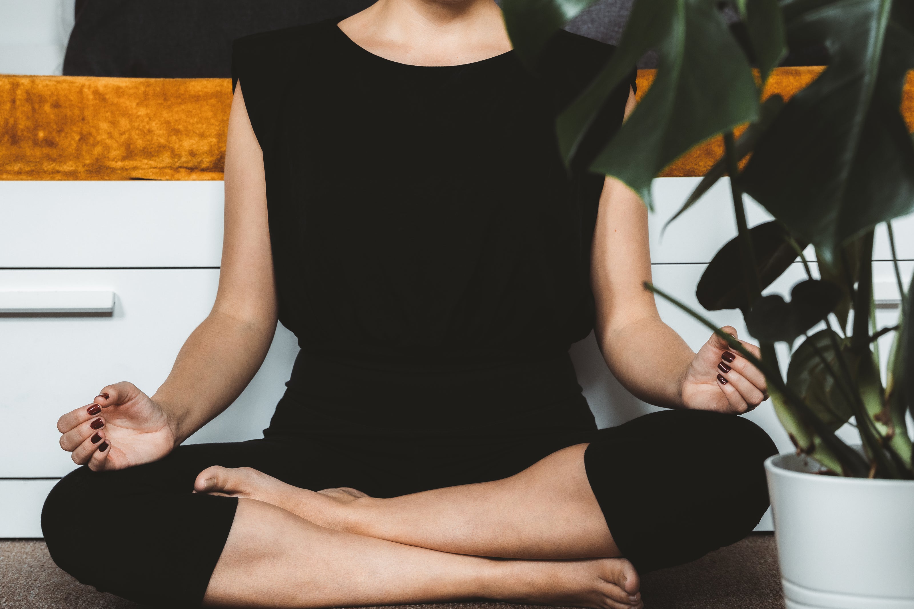 Woman Meditating in Yoga Outfit